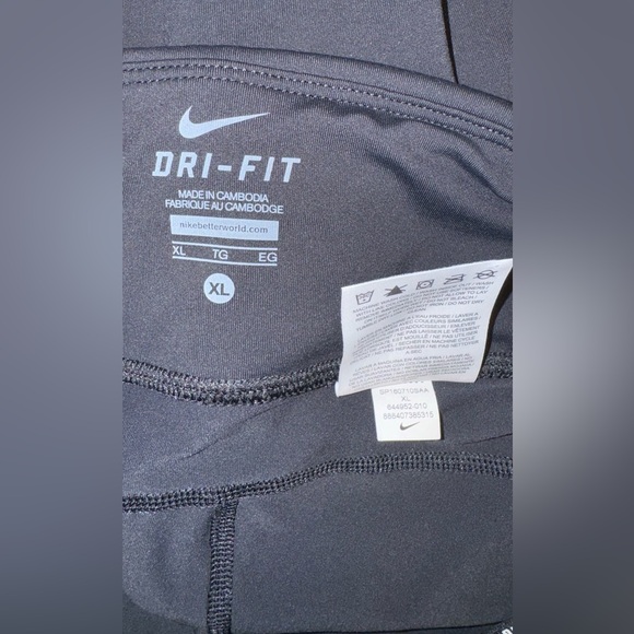 Nike Jogging Pants/Leggings XL Women’s Black Dry Fit Mesh - Picture 6 of 8